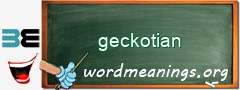 WordMeaning blackboard for geckotian